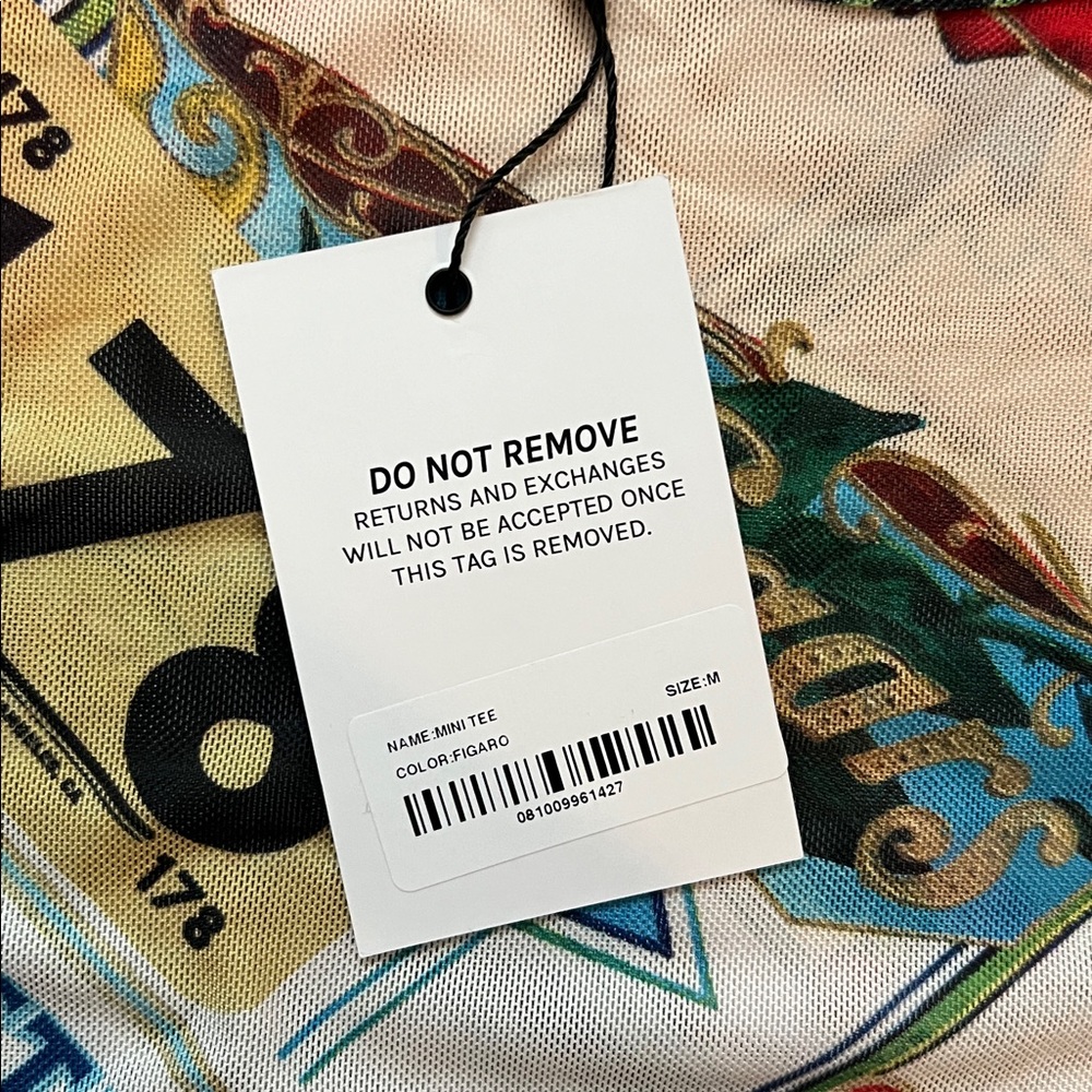 Miaou White Graphic Short Sleeve Tee with Red & Green Accents - Picture 6 of 9
